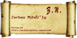 Zerbes Mihály névjegykártya